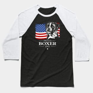 Proud Boxer Dog Dad American Flag patriotic dog Baseball T-Shirt